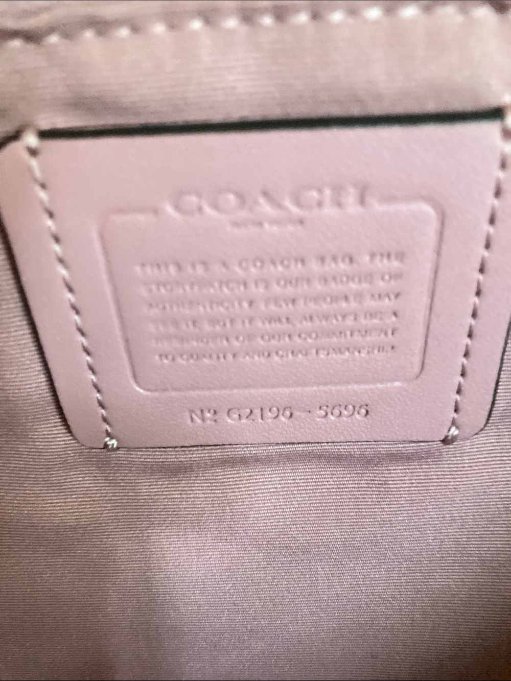 Coach Brown Signature Tote with Pink Trim and Straps - Picture 4 of 7